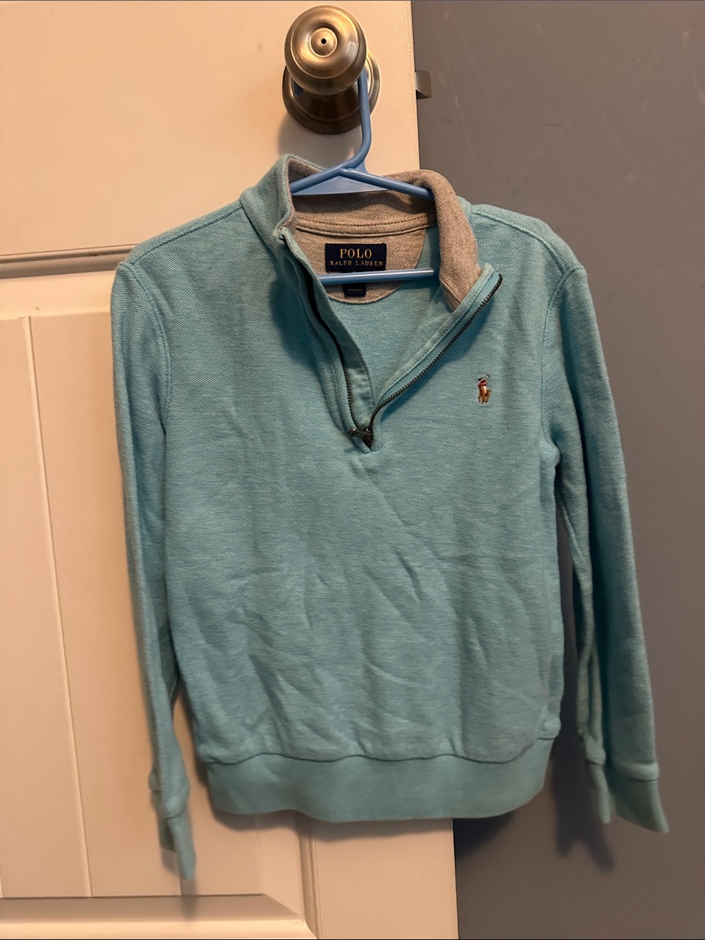 Polo by Ralph Lauren Aqua Quarter-Zip Pullover Sweater